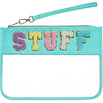 Amazon.com: Burskit Snacks Bag Clear Chenille Varsity Letter